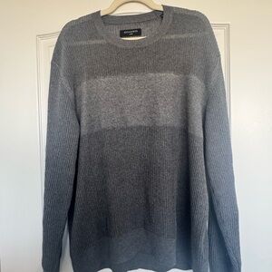 All Saints Charcoal and Light Gray Sweater - Men's - Large